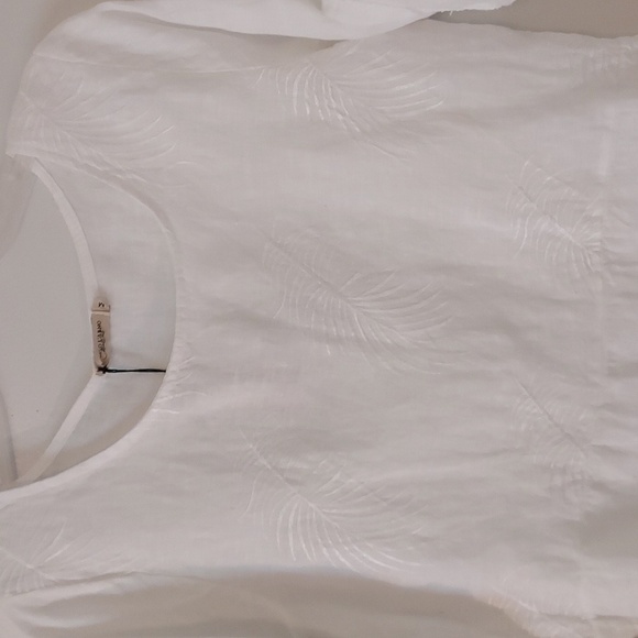 Women's White Top 100% Linen - Picture 4 of 12